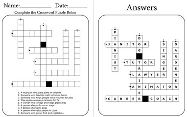 Printable Crossword Puzzle for Kids' Focus and Problem Solving
