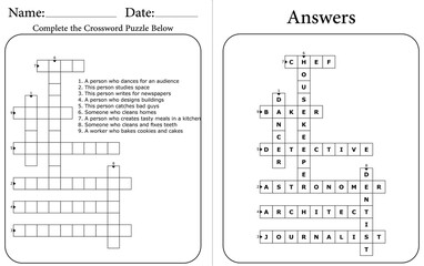 Printable Crossword Puzzle for Kids' Focus and Problem Solving