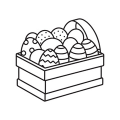 Easter coloring page, Line art, black and white image, Cozy easter coloring page, Coloring page, Easter basket stuffer