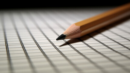 A stylized photograph of a pencil resting on graph paper ai generated