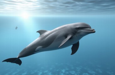 Fototapeta premium The Bottlenose Dolphin (Tursiops truncatus) is one of the most well-known and widely recognized dolphin species