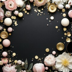 Fototapeta premium Elegant floral arrangement with gold accents and decor