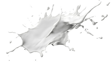 Obraz premium splash of white paint with dynamic flow isolated png transparent background
