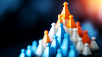 Strategic survey analysis of hierarchical structures office environment digital content close-up view conceptual insights