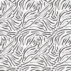 Seamless abstract textured pattern. Simple background with black, white texture. Digital brush strokes. Lines. Design for textile fabrics, wrapping paper, background, wallpaper, cover.