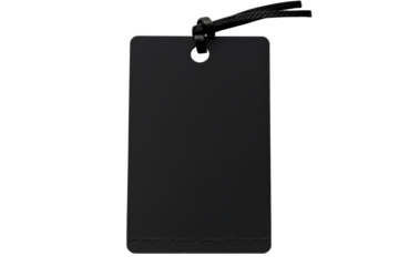 Black tag for versatile labeling on transparent background