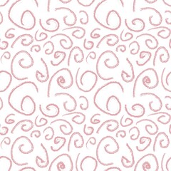 Seamless abstract geometric pattern. Pink, white. Stains, curves, lines. Digital brush strokes texture. Design for textile fabrics, wrapping paper, background, wallpaper, cover.