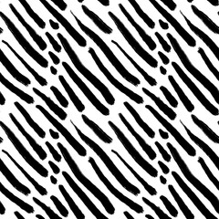 Seamless abstract geometric pattern. Background in black, white. Illustration. Diagonal lines. Design for textile fabrics, wrapping paper, background, wallpaper, cover.