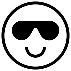 Smiling Emoji with Sunglasses Outline