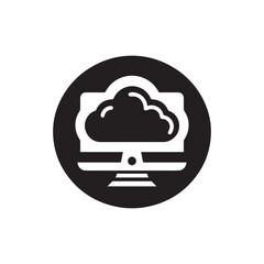 Cloud computing vector icon, modern flat vector illustration for mobile app, website or desktop app  