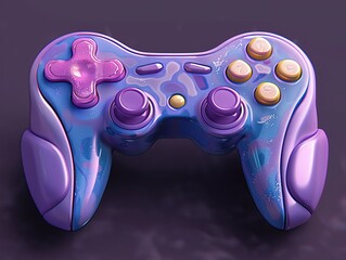Pastel 3D controller with a smooth, clean texture, perfect for 2D game assets.