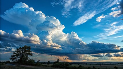 Dramatic Cumulonimbus Cloudscape Wide Angle Landscape Photography, Stormy Sky, Nature, Clouds Cloudscape, Cumulonimbus