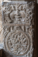 India. Rajasthan. Chittorgarh. Chittor Fort. Detail of a Bas relief