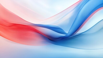 Naklejka premium Abstract Red and Blue Waves: A Serene Digital Artwork