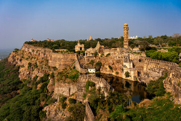 India. Rajasthan. Chittorgarh. General view of Chittor Fort