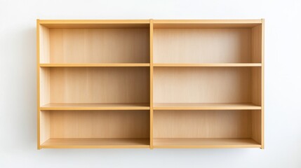 Minimalistic Wooden Shelf with Empty Spaces