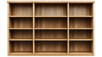 Wooden Bookshelf with Multiple Storage Compartments