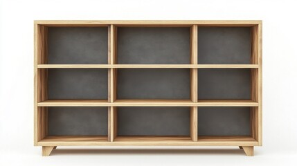 Obraz premium Modern Wooden Shelf with Minimalist Design