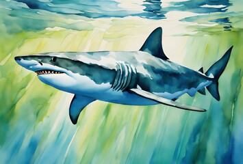 Obraz premium great blue shark