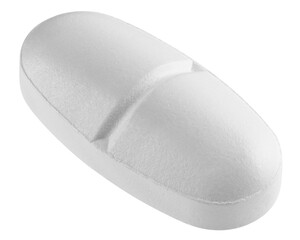 Pill isolated on white background, full depth of field