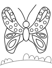Coloring Page of Butterfly Artwork Featuring Symmetrical Wing Patterns.