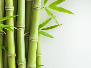 Obraz premium Lush Bamboo Stalks in a Vibrant Green Forest