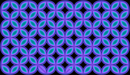 Fototapeta premium Design vector geometric pattern in vibrant dark purple and blue. Ethnic graphic design. Background and wallpaper in ethnic style. Seamlees pattern with geometric flower 