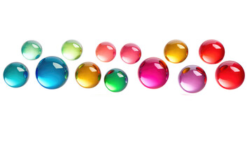 Fototapeta premium Collection set of colorful spheres on transparent background