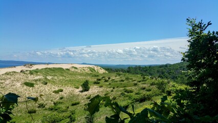 Fototapeta premium Scenic view of people hiking around Pyramid Point