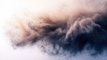 Abstract Dust Explosion, Brown and Blue Powder Cloud