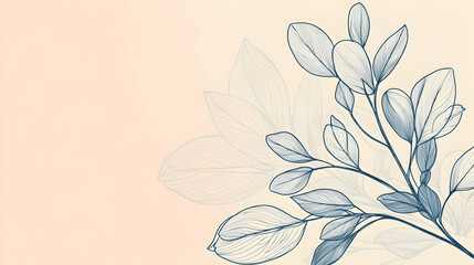 Elegant magnolia branch, pastel background, spring design, website header