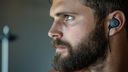 Obraz premium Audiologist Conducting Hearing Assessment with Focused Expression