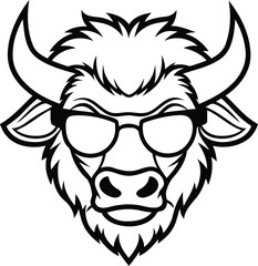 Head of a chimpanzee wear a sunglass angry face vector illustration Head of a chimpanzee wear a sunglass angry face silhouette or line art vector