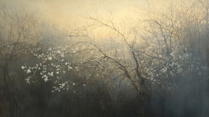 Obraz premium Frosty Morning Light on Snow-Covered Branches