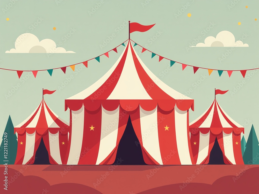 Poster The Image Features A Circus Tent Background With Plenty Of Copy Space, Ideal For Designers Using Generative Artificial Intelligence Tools. 00002