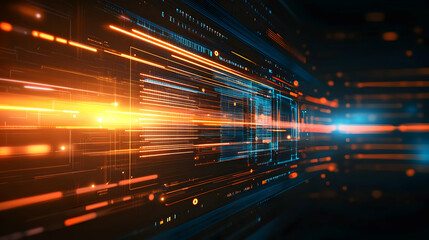 Futuristic data stream, digital network, speed, technology, background