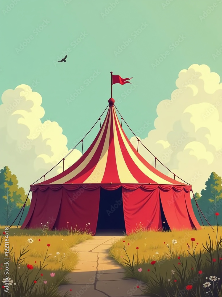 Poster the abandoned big top once hosted lively circus acts but now lies empty and still in the fading ligh