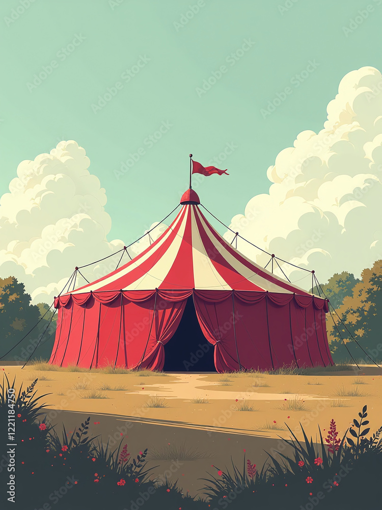 Poster the abandoned big top once hosted lively circus acts but now lies empty and still in the fading ligh