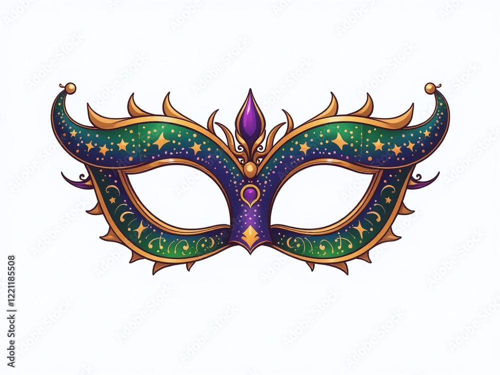 Aufkleber simplify mardi gras design by using a white background to create a clean and minimalist aesthetic im