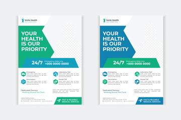 Professional creative medical flyer template