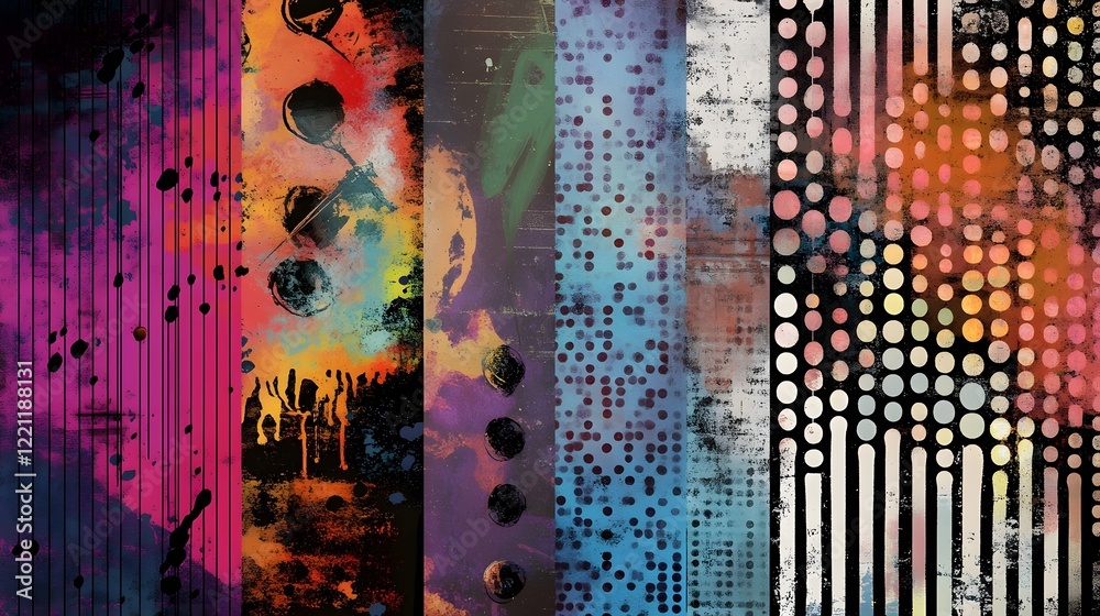 Leinwandbilder mesmerizing abstract fractals and glitch art in vibrant colors and geometric patterns