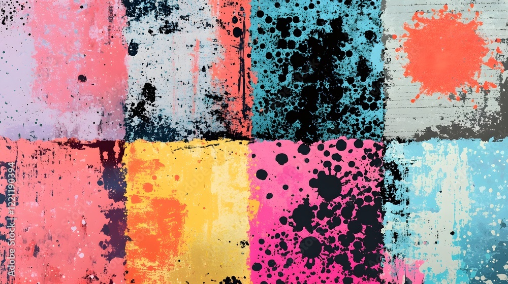 Poster vibrant multicolored grunge splash abstract texture backdrop