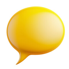 Yellow 3d speech bubble.