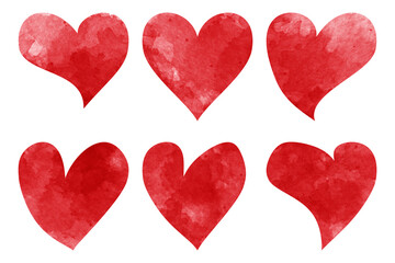 Painting of big red heart isolated on white backgroundround