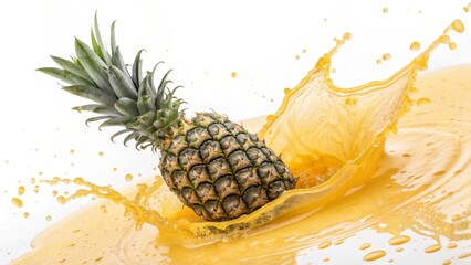 Pineapple Splash Juicy Composition, Vibrant Image, Tropical Concept, Photography Pineapple Juice, Tropical Fruit