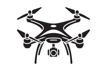 Minimalist Drone Silhouette Black Vector Design