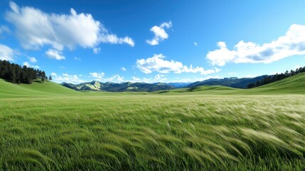 Fototapeta premium Serene Grassland Landscape