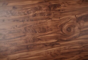 Fototapeta premium Rich walnut wood texture with subtle grain patterns, lumber background, rustic finish, natural texture
