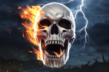 skull in the darkness