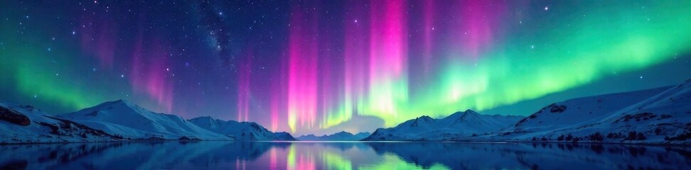 Obraz premium Shimmering aurora borealis in dark space , colors, aurora
